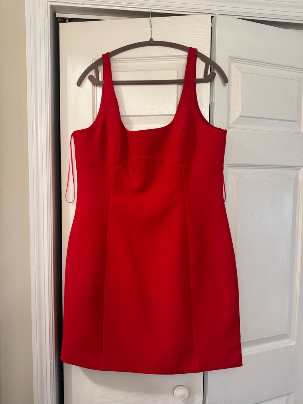 Classic Red Scoop Neck Mini Dress